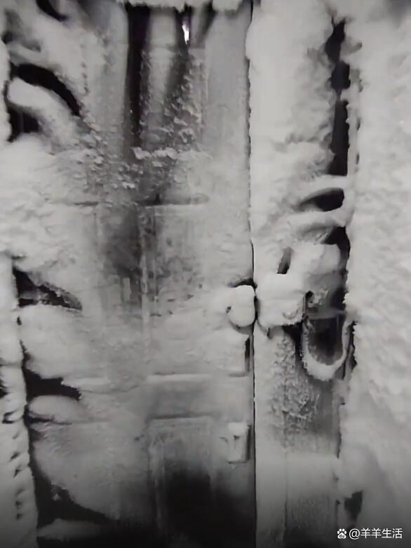 极寒下的黑龙江:回娘家发现单元门变“冷库”入口，冰箱都比这暖和